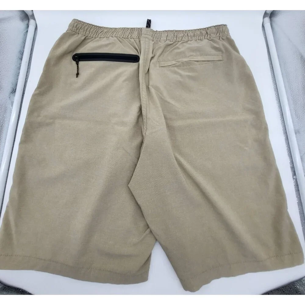 Quiksilver Waterman Men XL Pull On Hybrid Shorts Fishing Outdoor Performance Tan - Picture 2 of 11